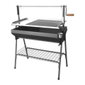 Barbacoa de carbón Brasa Master XL con plancha de acero inoxidable y altura regulable